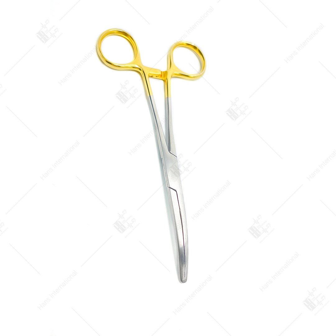 Rochester-Carmalt Haemostatic Forcep Curved Gold Plated 1