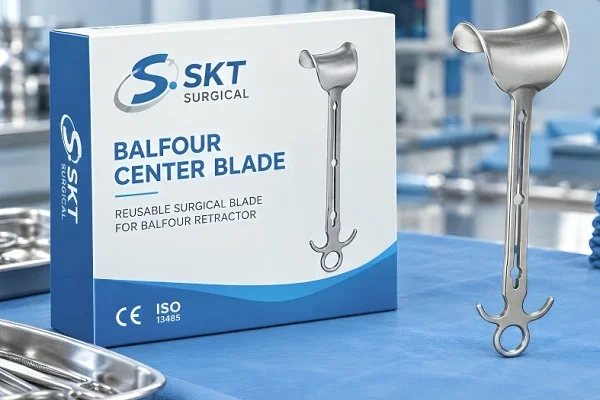 Balfour center blade surgical instrument with product packaging